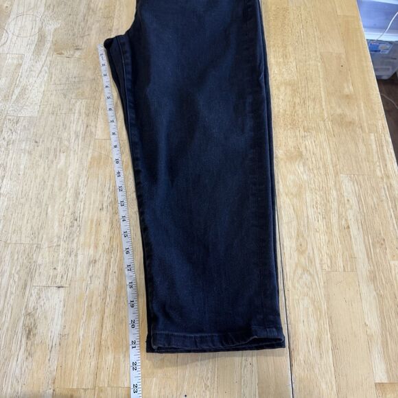 Roucha Dobell Black Denim Barrel Jeans High Rise Crop Cool Size AA 4/6 Short EUC - Picture 9 of 13